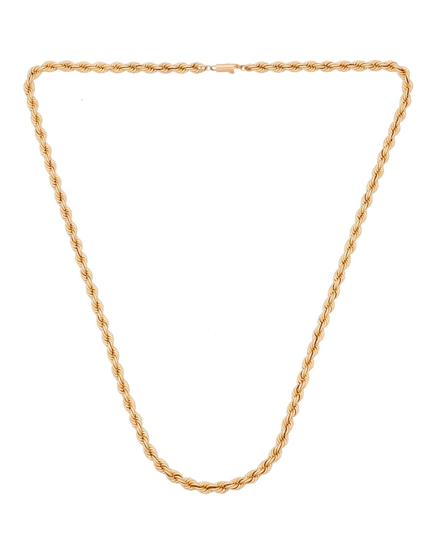 A 14K Gold Chain Necklace: A 14K Gold Chain Necklace Of a rope design Length: 24 in. 63.7 grams gross