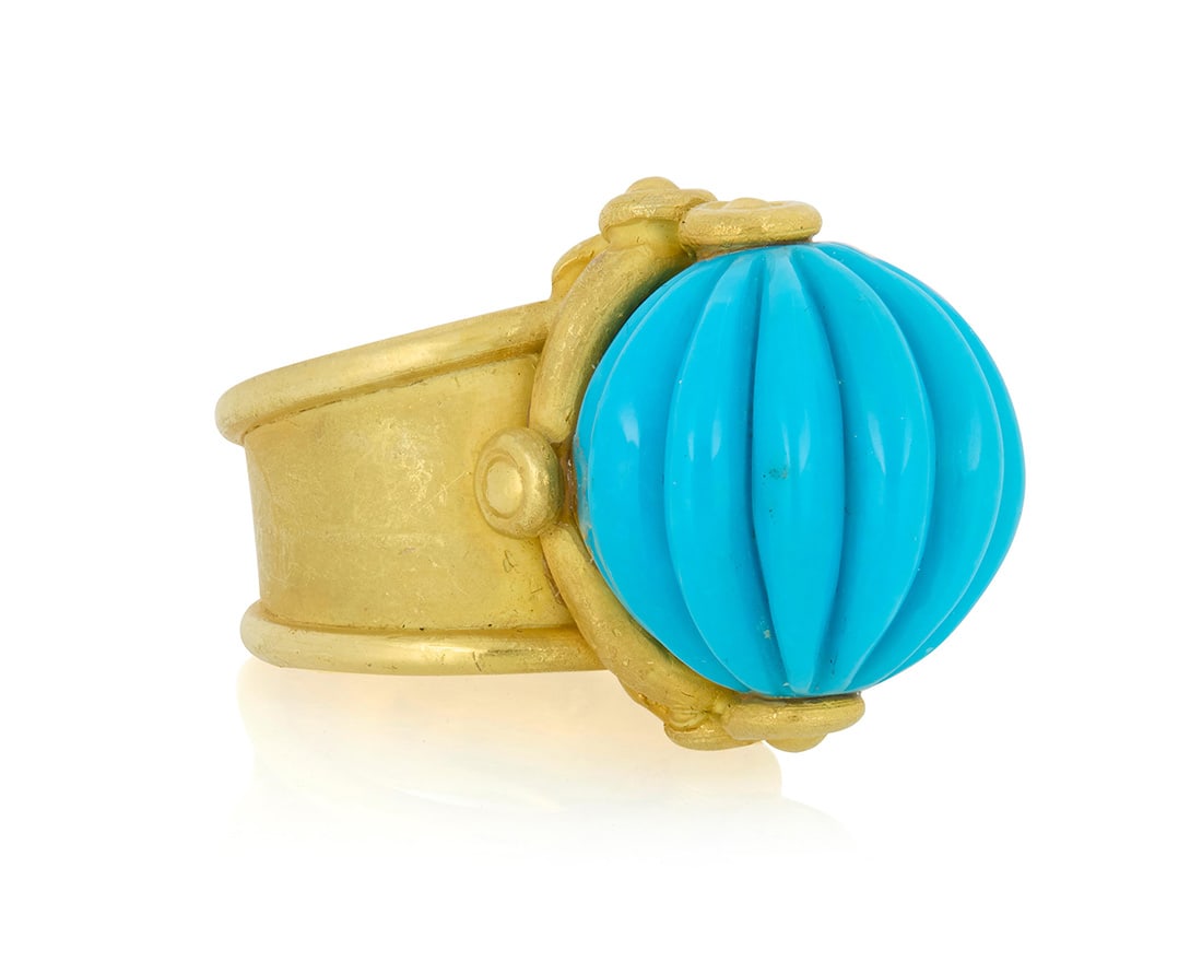 An 18K Gold and Turquoise Ring (1 of 3)