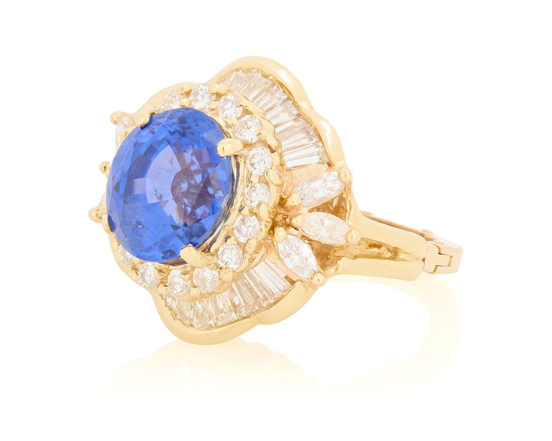 A 14K Gold, Sapphire and Diamond Ring (1 of 4)