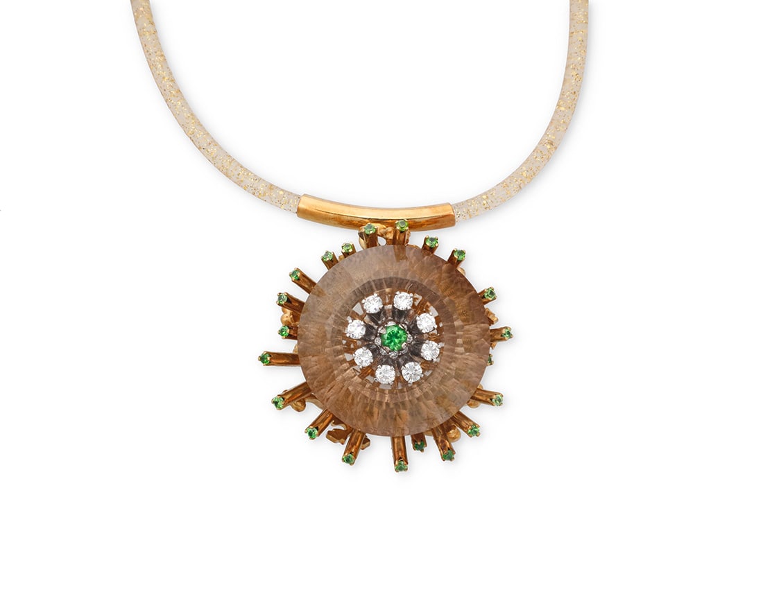 An 18K Gold, Gem-Set and Diamond Necklace (1 of 4)