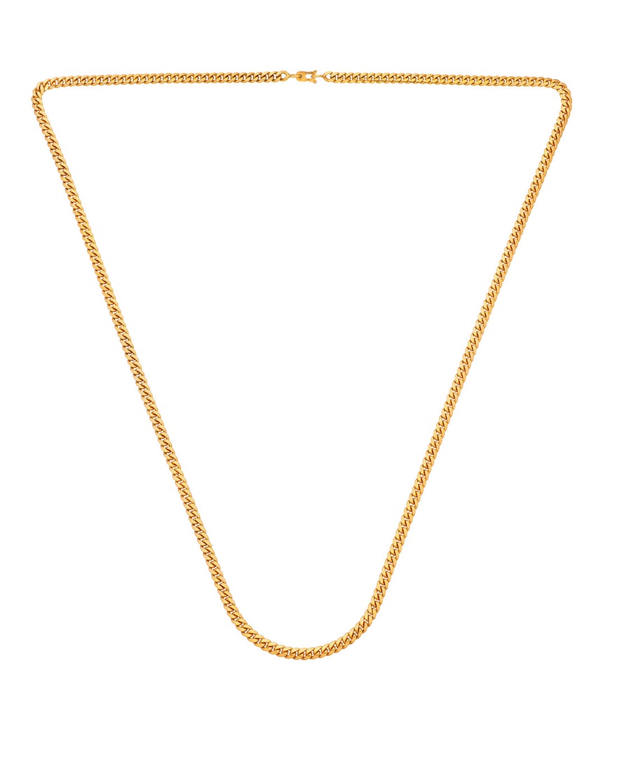 An 18K Gold Chain: An 18K Gold Chain Of a Cuban link design Length: 32 in. 62.2 grams gross