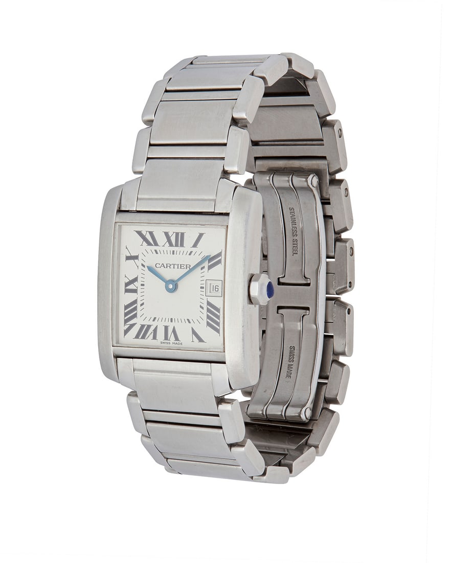 Cartier: A Stainless Steel 'Tank Francaise' Watch (1 of 3)