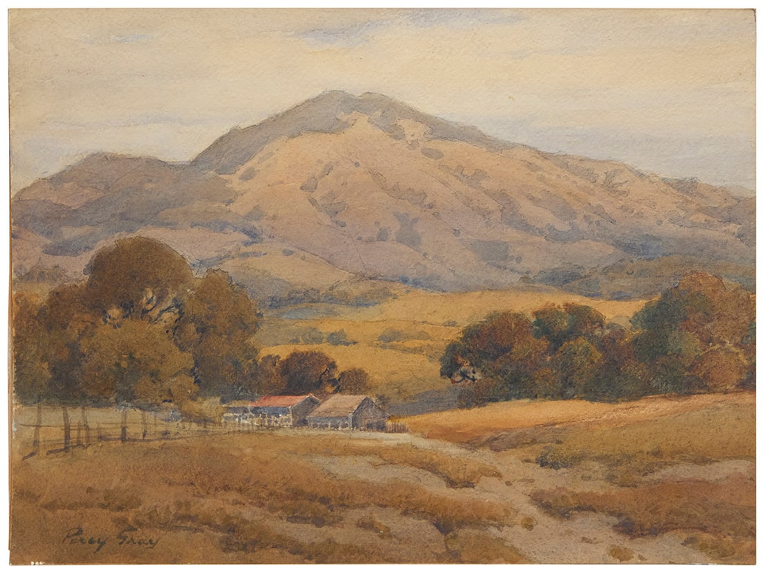 Percy Gray (1869-1952), Farm in a rolling hills landscape (1 of 6)
