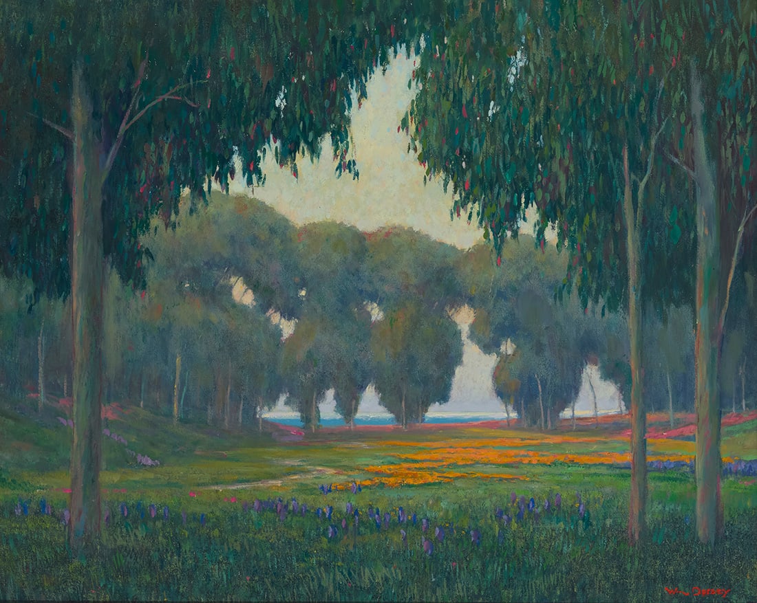 William Dorsey (1942-2019), A tree-lined wildflower landscape (1 of 5)