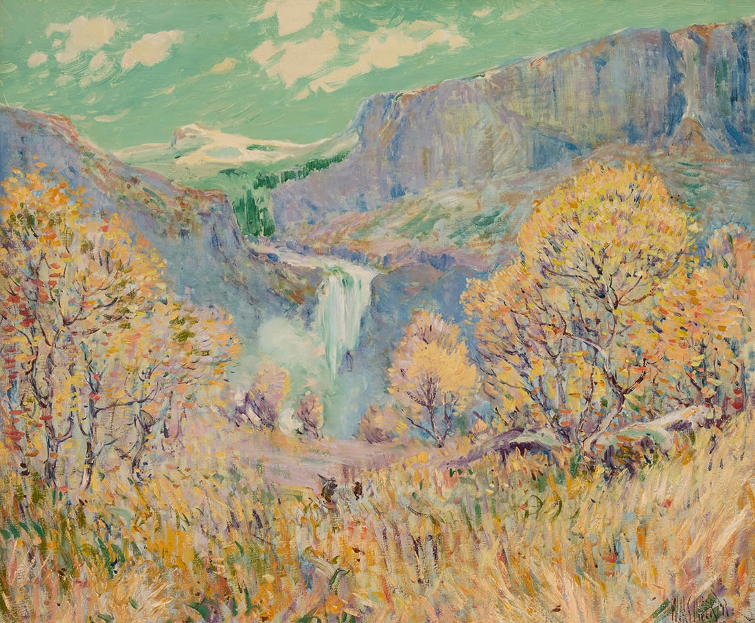 William Henry Singer Jr. (1868-1943), Autumnal landscape with cascading waterfall, 1910 (1 of 6)