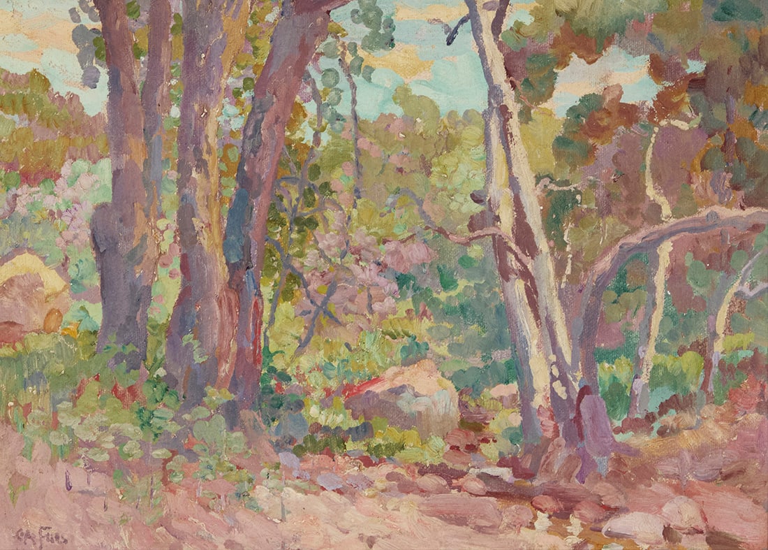 Charles Arthur Fries (1854-1940), "Oaks between Alpine and Dehesa" (Mason Valley, San Diego County), (1 of 6)