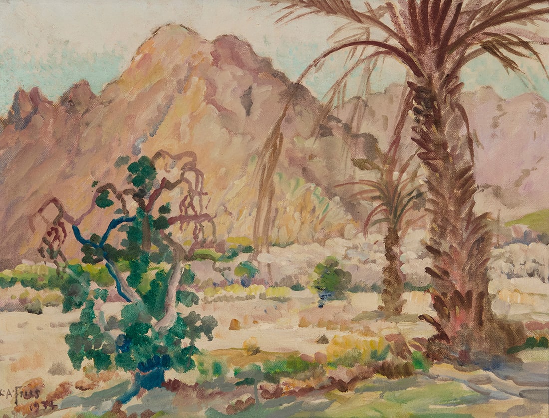 Charles Arthur Fries (1854-1940), "In the Oasis at Indian Wells," 1934 (1 of 7)