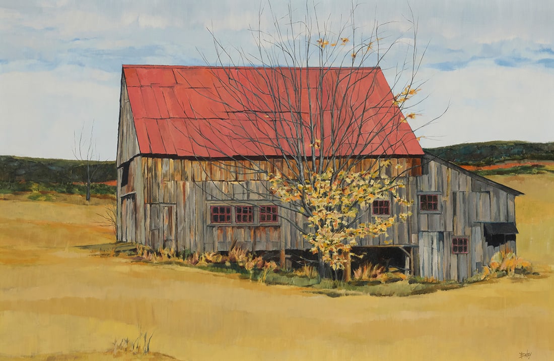 Roy Bailey (1933-2002), "Late Fall": Roy Bailey (1933-2002) "Late Fall" Oil on canvas Signed lower right: Bailey; titled and numbered on the stretcher: "70-48" 24.25" H x 36" W Provenance: Property from the Anni & Arthur Lipper III