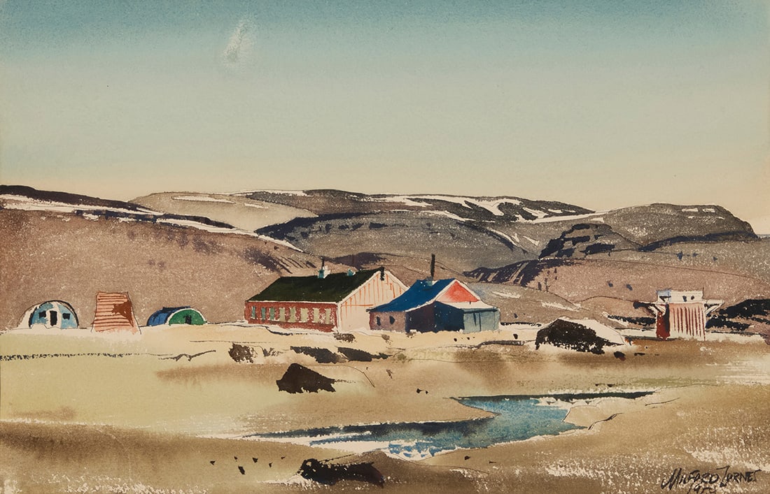 Milford Zornes (1908-2008), "Danish Weather Station at Thule," 1954 (1 of 6)