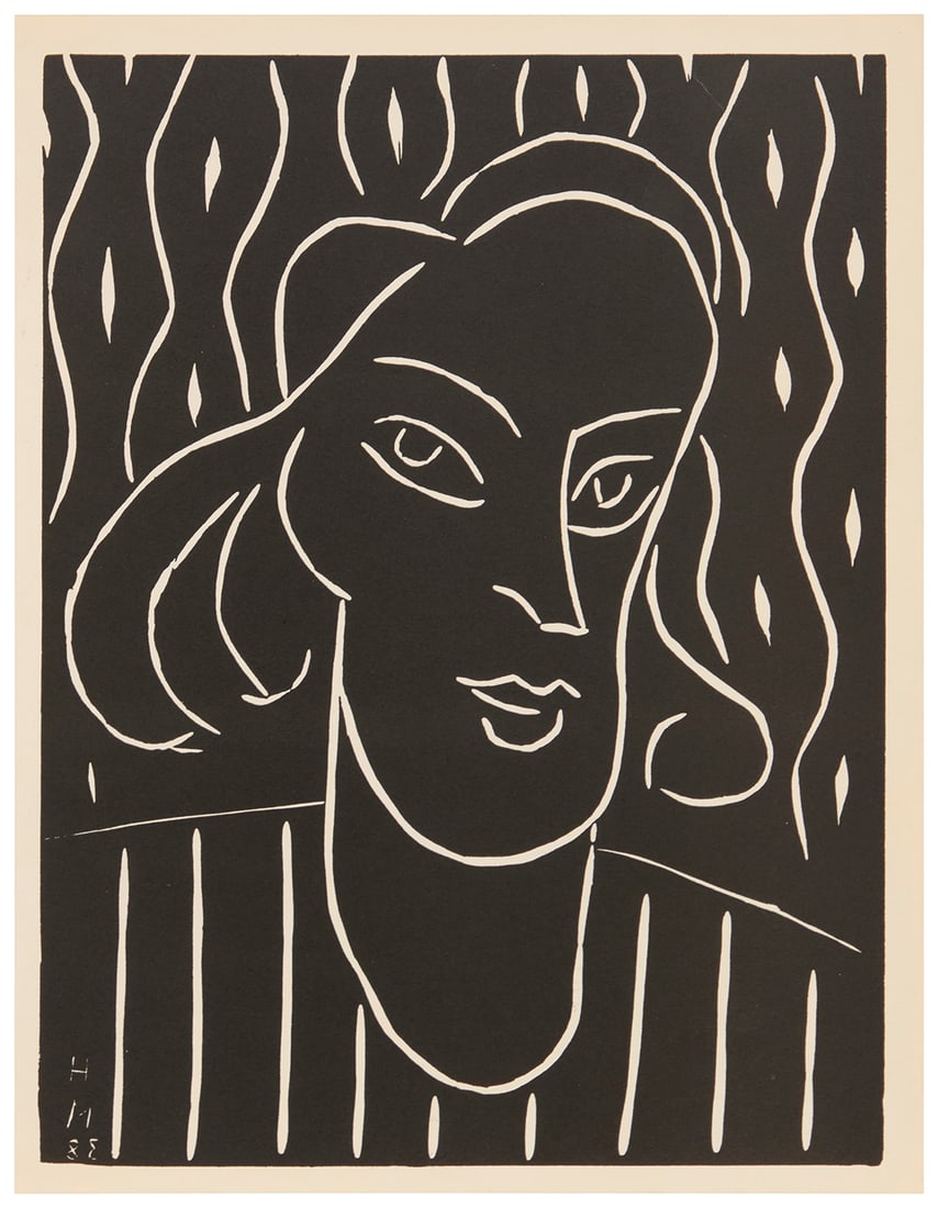 Henri Matisse (1869-1954), "Teeny," 1938: Henri Matisse (1869-1954) "Teeny," 1938 Linoleum cut on wove paper From the unsigned edition of 1500 (there is also a signed and numbered edition of 100) Initialed and dated as part of the image, lowe