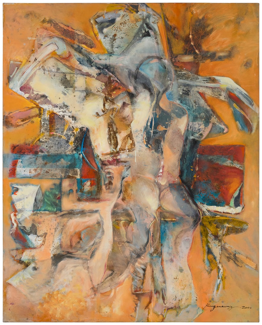 Sam "Kirson" Kirszencwajg (1936-2008), Neo-expressionist figural abstract, 2000 (1 of 4)