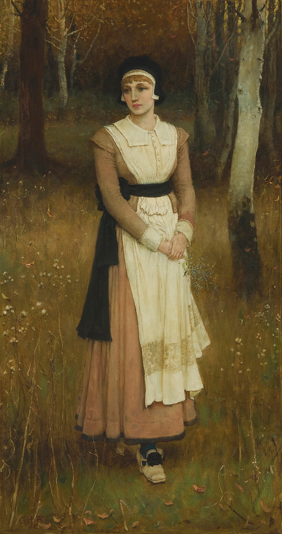 George Henry Boughton (1833-1905), "Rose Standish," 1881: George Henry Boughton (1833-1905) "Rose Standish," 1881 Oil on canvas over panel Signed and dated lower left: G.H. Boughton; titled by repute 51" H x 27" W Provenance: Turak Gallery of American