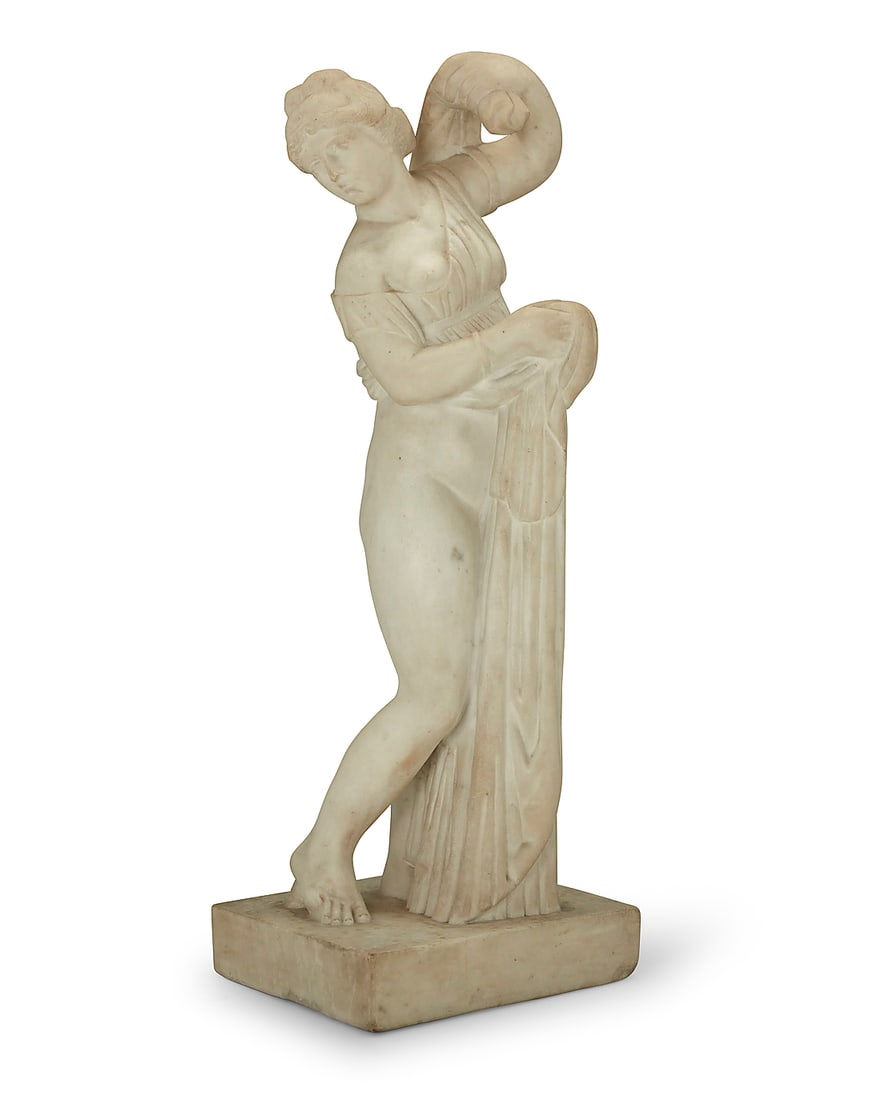 A Continental carved marble figure of Venus at the bath (1 of 5)