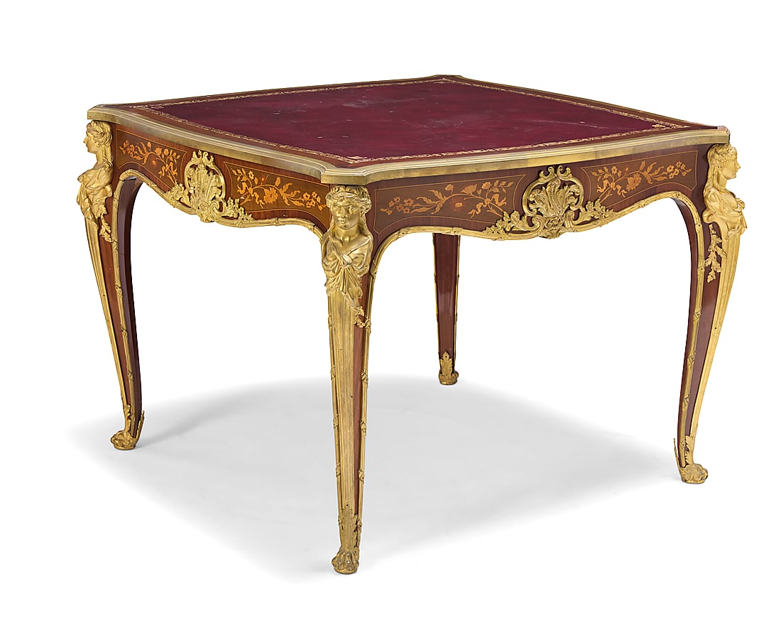 A Louis XV style gift bronze mounted games table (1 of 9)