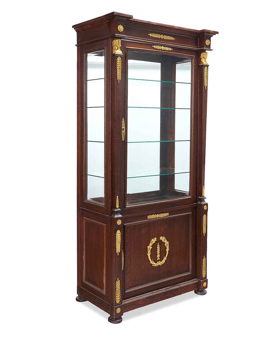 An Empire style gilt bronze mounted mahogany vitrine (1 of 10)