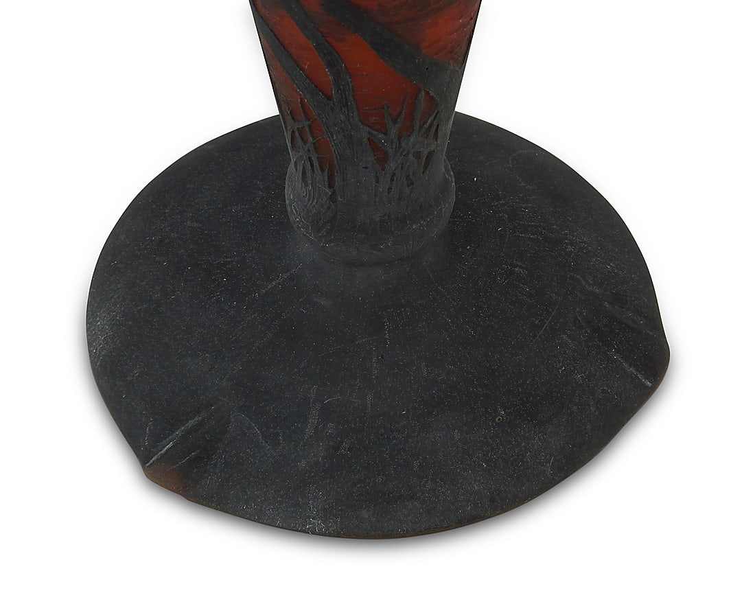 A Daum cameo glass landscape table lamp - 6