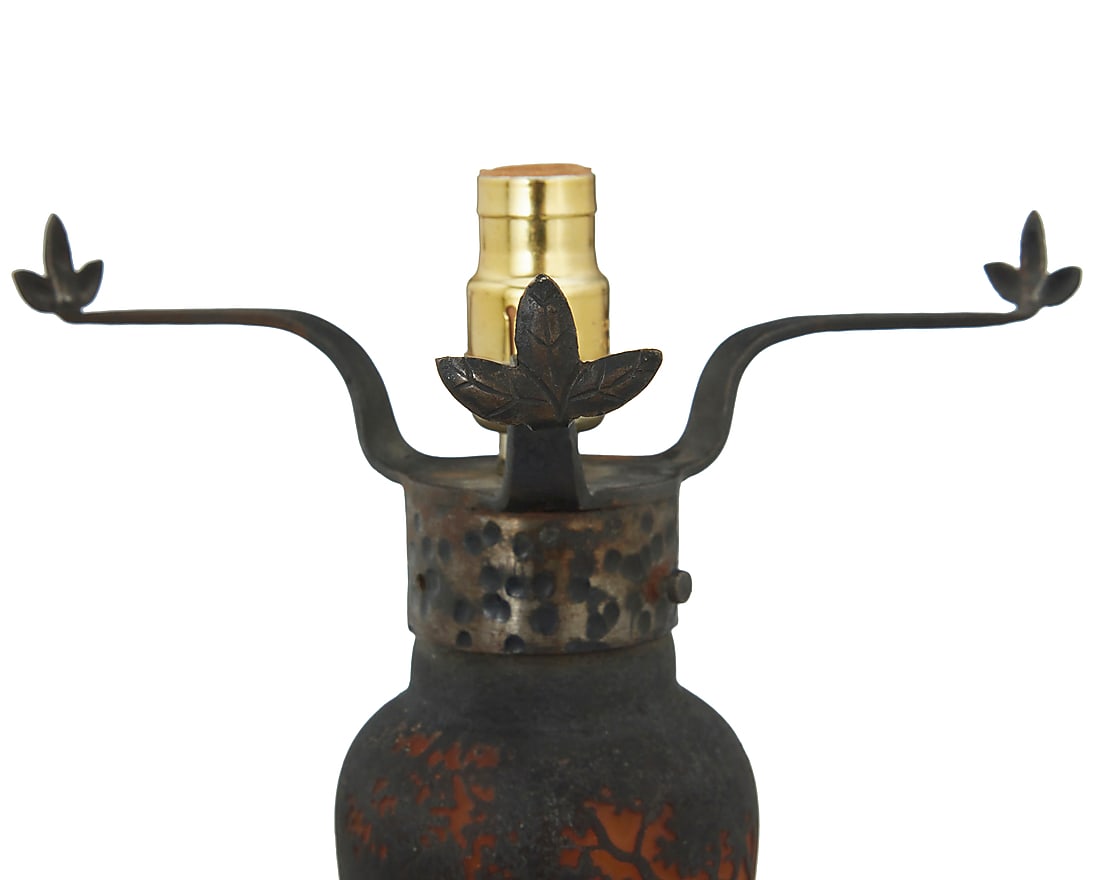A Daum cameo glass landscape table lamp - 7
