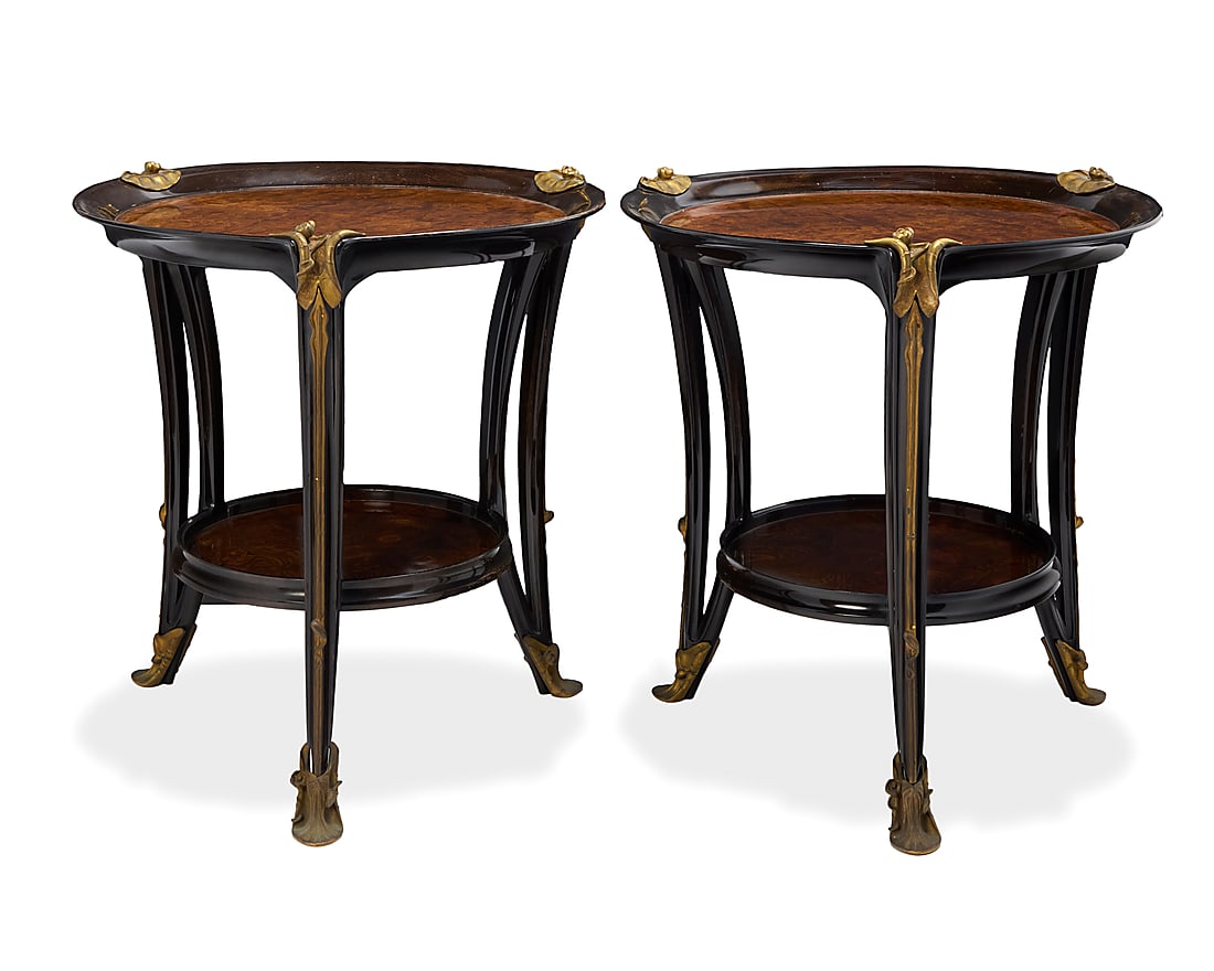 Louis Majorelle (1859-1926), A pair of 'Aux Nenuphars' gueridons, circa 1900 (1 of 7)