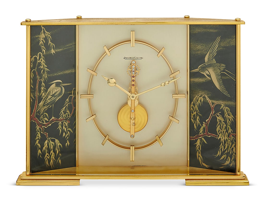 A Jaeger LeCoultre gilt brass table clock (1 of 4)