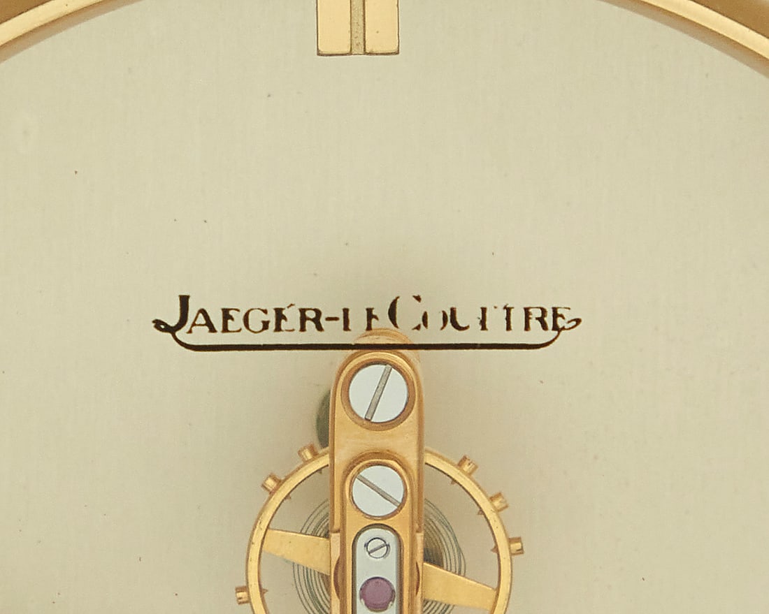 A Jaeger LeCoultre gilt brass table clock - 3