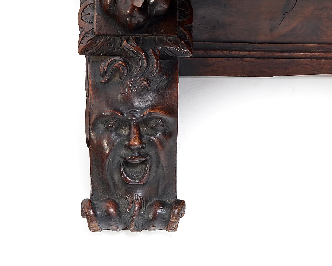 A Renaissance style carved walnut library table - 3