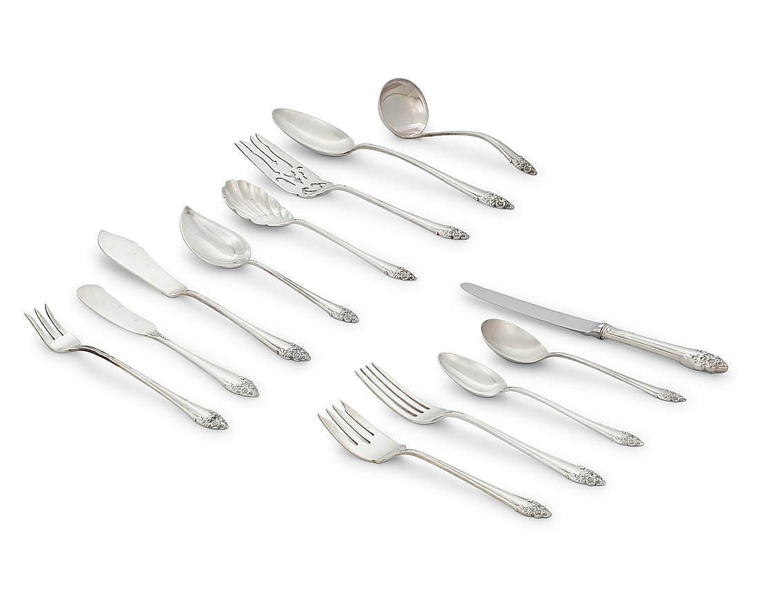A Reed & Barton sterling silver 'Fragrance' flatware service (1 of 4)