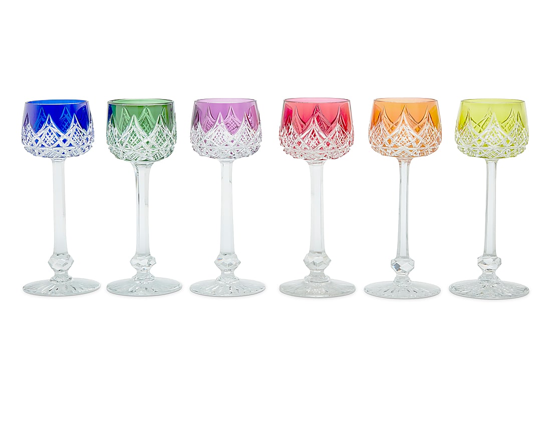 A set of sixteen Baccarat glass 'Colbert' rhine wine glasses (1 of 3)