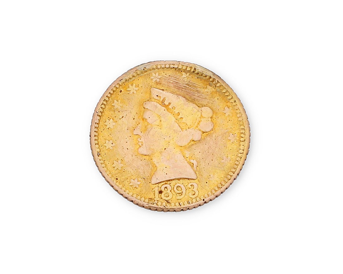 1893 $2 1/2 US gold Quarter Eagle: 1893 $2 1/2 US gold Quarter Eagle 0.6875" Dia. 2.2 grams gross