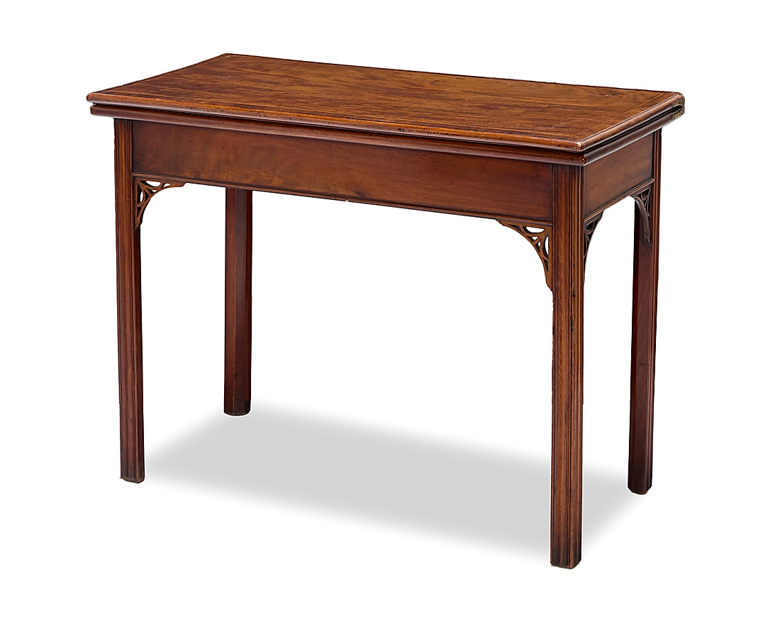 A George III mahogany flip top games table (1 of 11)