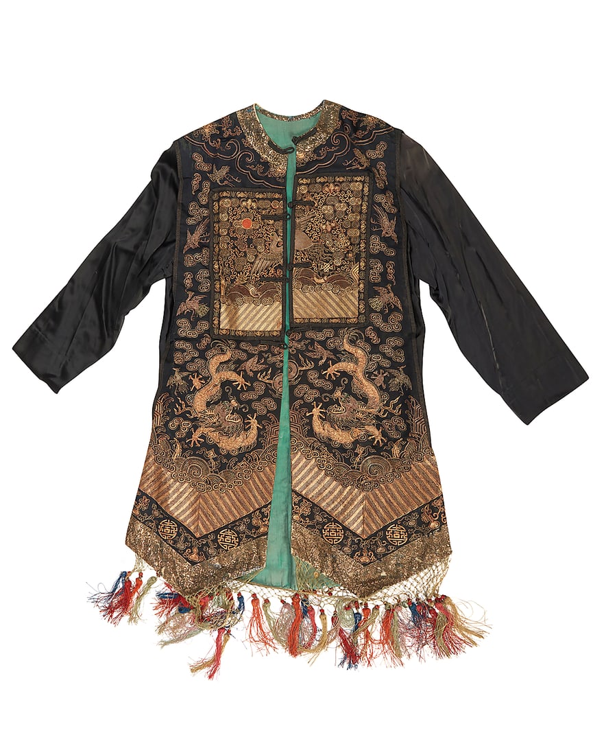 A Chinese embroidered Qing court-style garment (1 of 4)