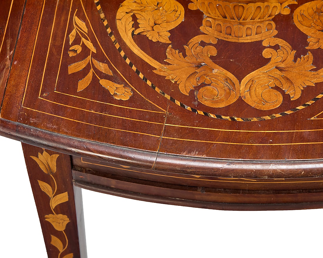 A Dutch marquetry drop leaf table - 5