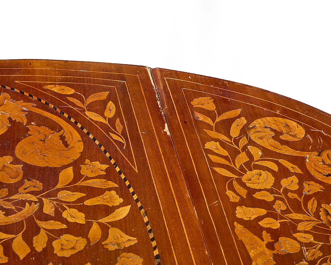 A Dutch marquetry drop leaf table - 6