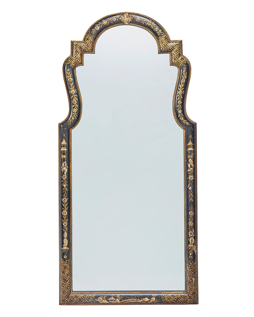 A Queen Anne style lacquered pier mirror (1 of 6)