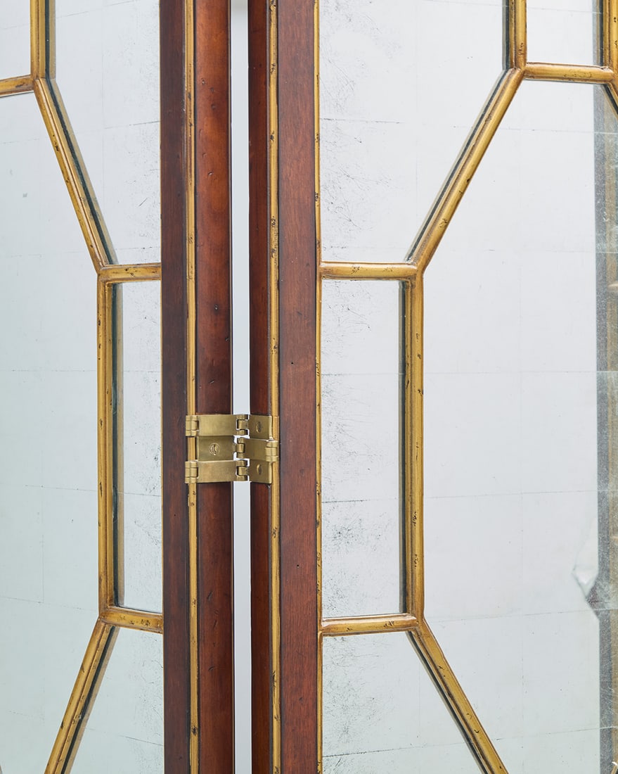 A Chippendale style mirrored three panel floor screen - 4