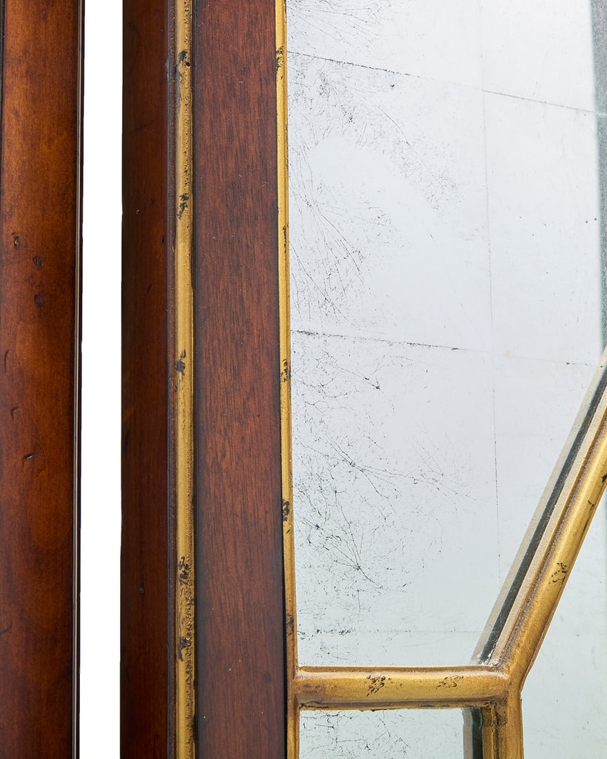 A Chippendale style mirrored three panel floor screen - 6