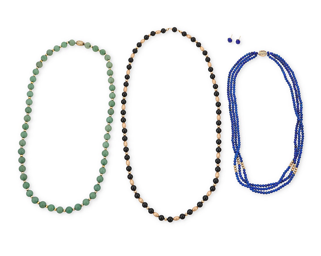 A Group of 14K Gold and Hardstone Jewelry (1 of 5)