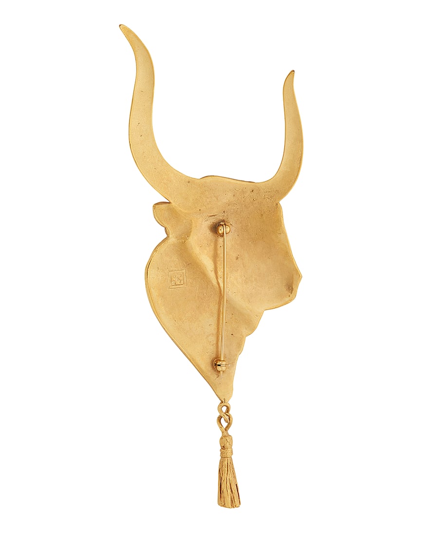 A Brass Bull Brooch - 2
