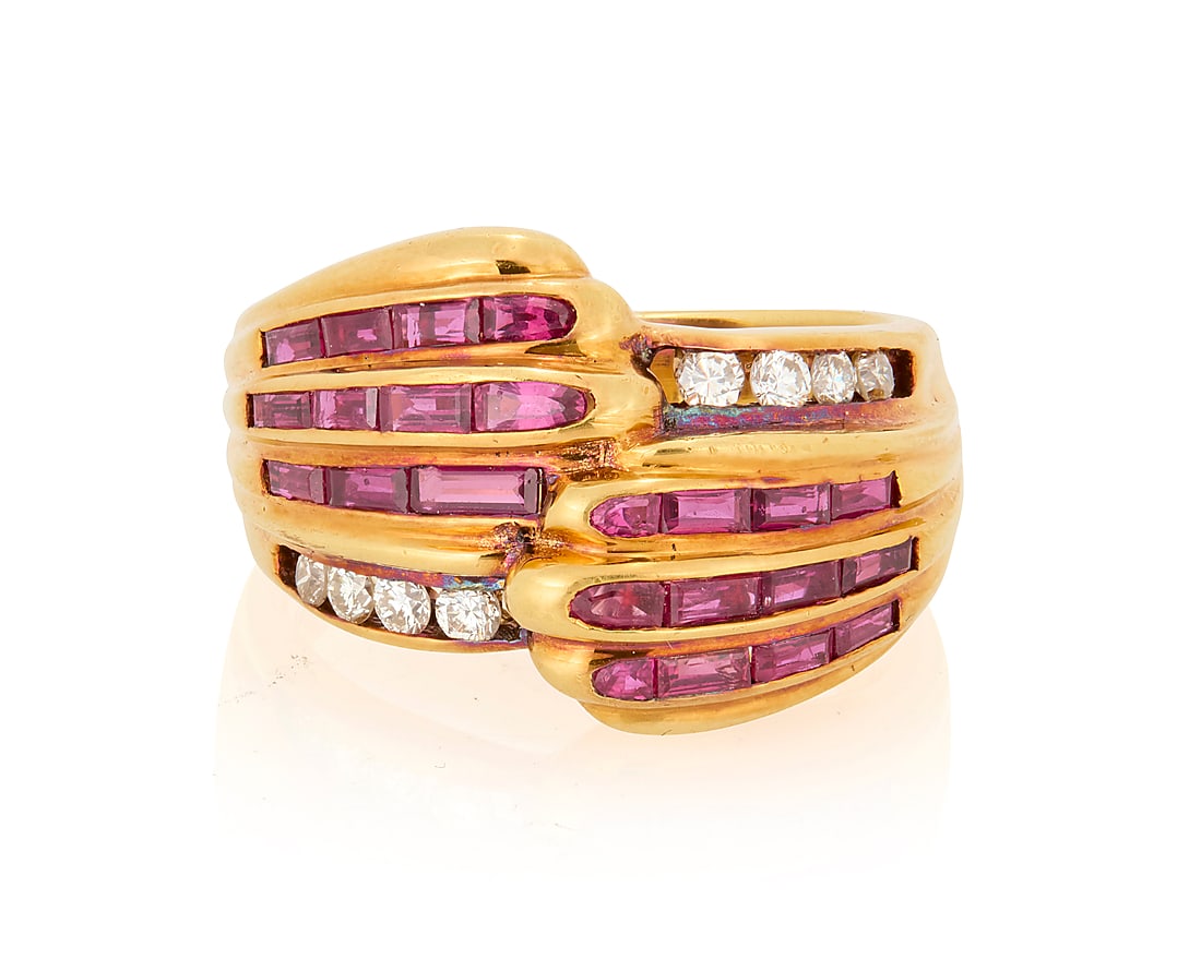 An 18K Gold, Ruby and Diamond Ring (1 of 3)