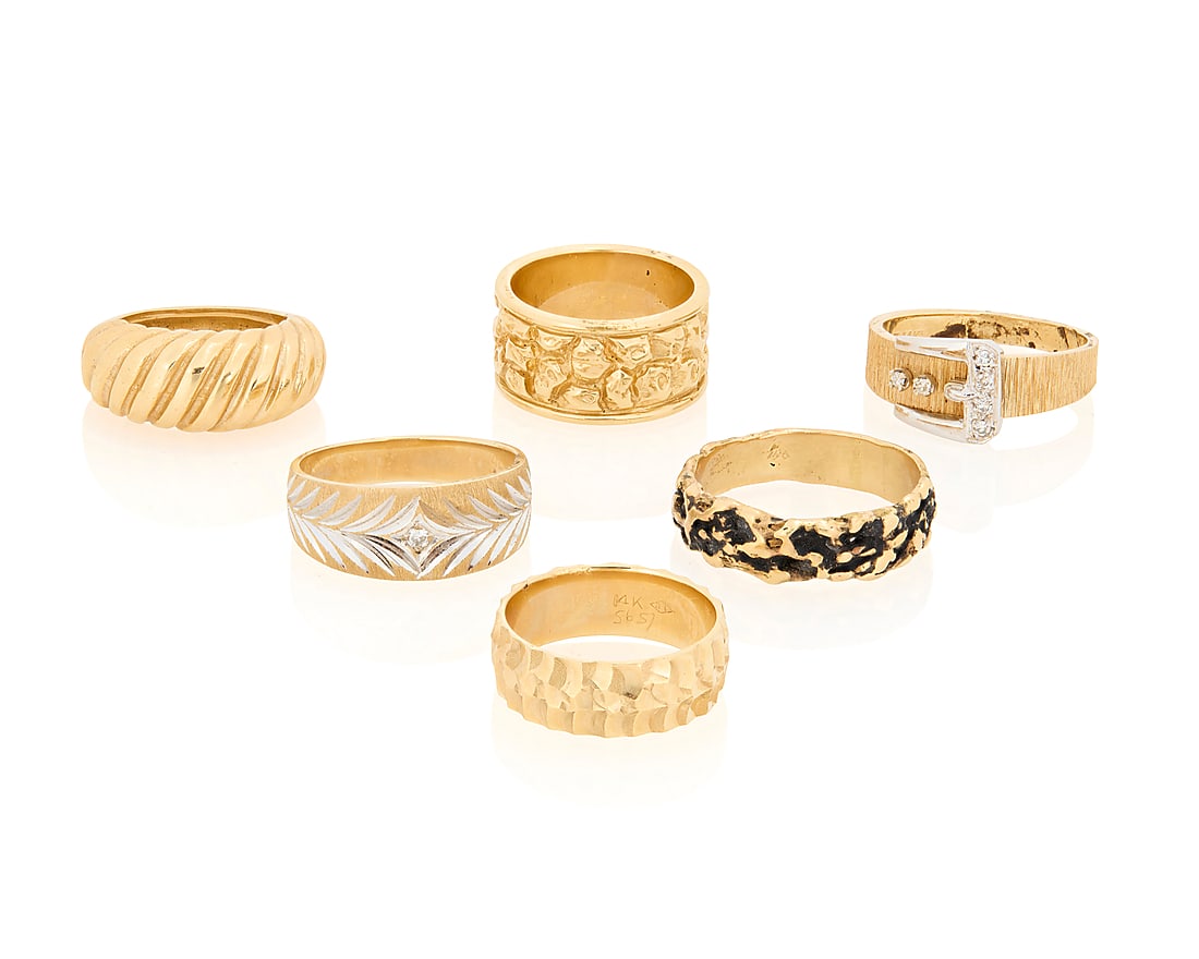 A Group of Six 14K Gold Rings (1 of 2)