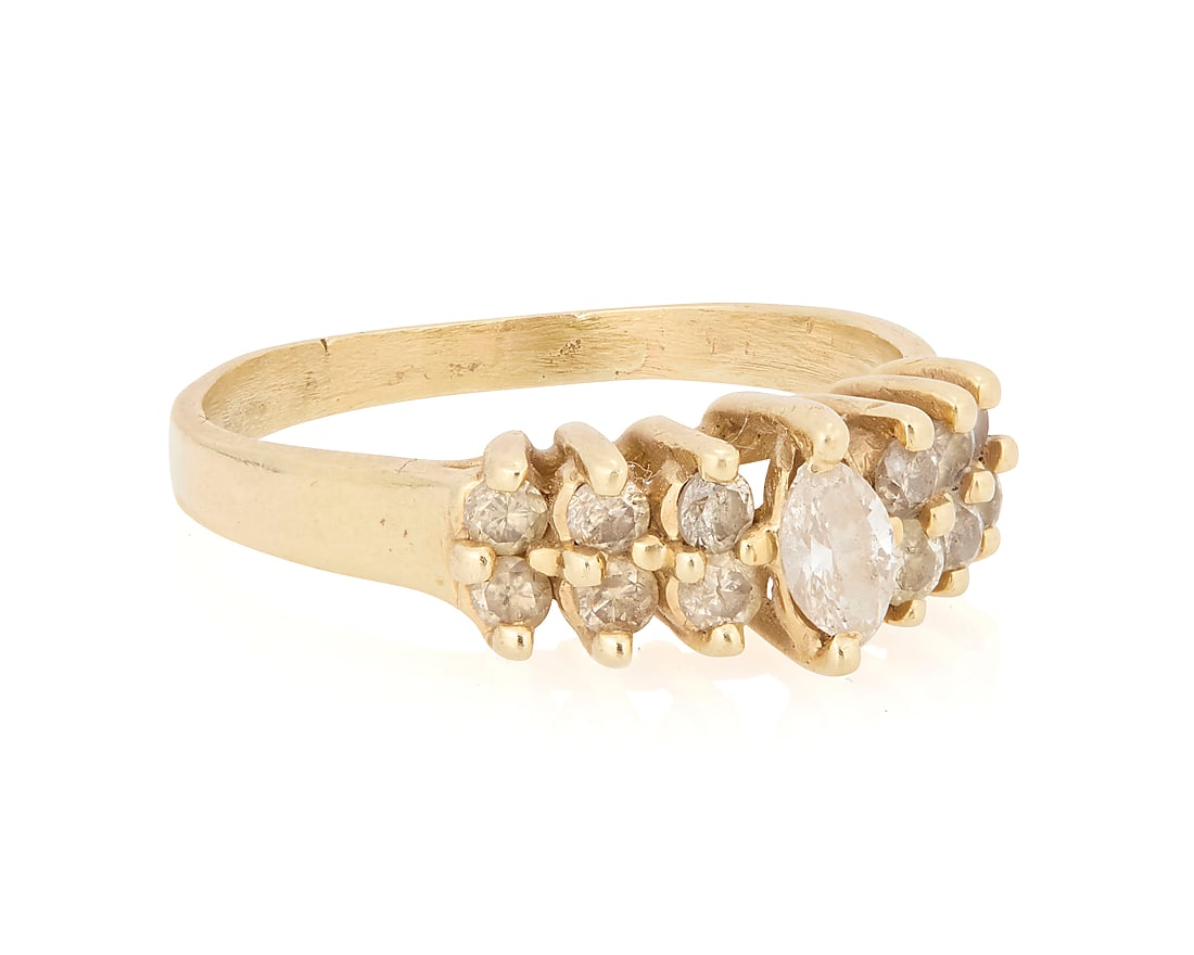 A 14K Gold and Diamond Ring (1 of 2)
