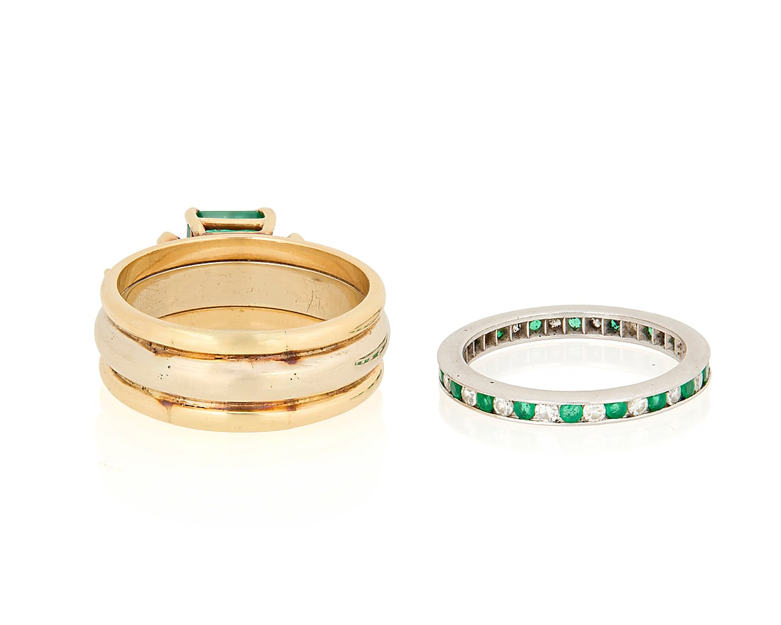 Two Emerald and Diamond Rings - 2