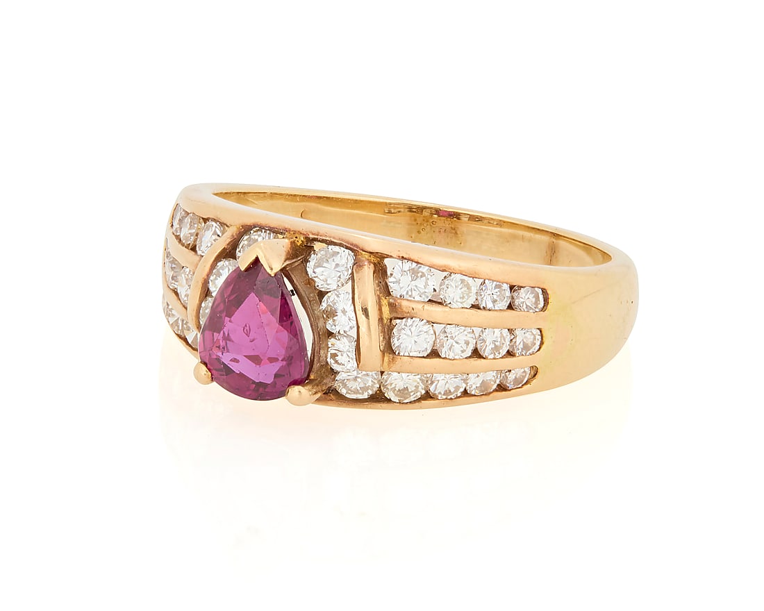A 14K Gold, Ruby and Diamond Ring (1 of 2)