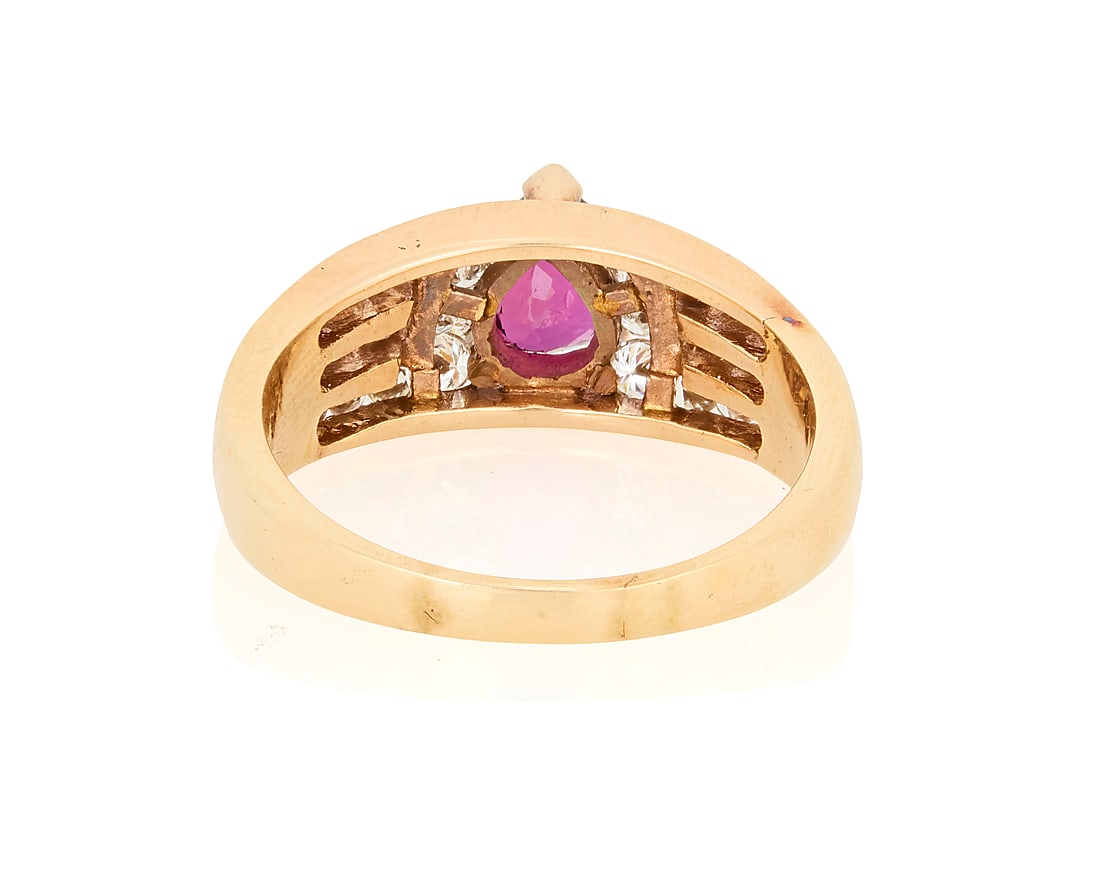 A 14K Gold, Ruby and Diamond Ring - 2