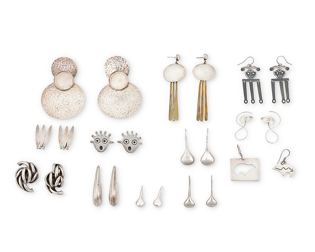 A Group of Silver Earrings (1 of 1)