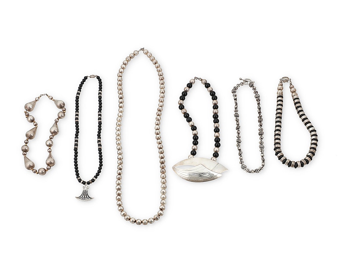 A Group of Silver and Hardstone Necklaces (1 of 2)