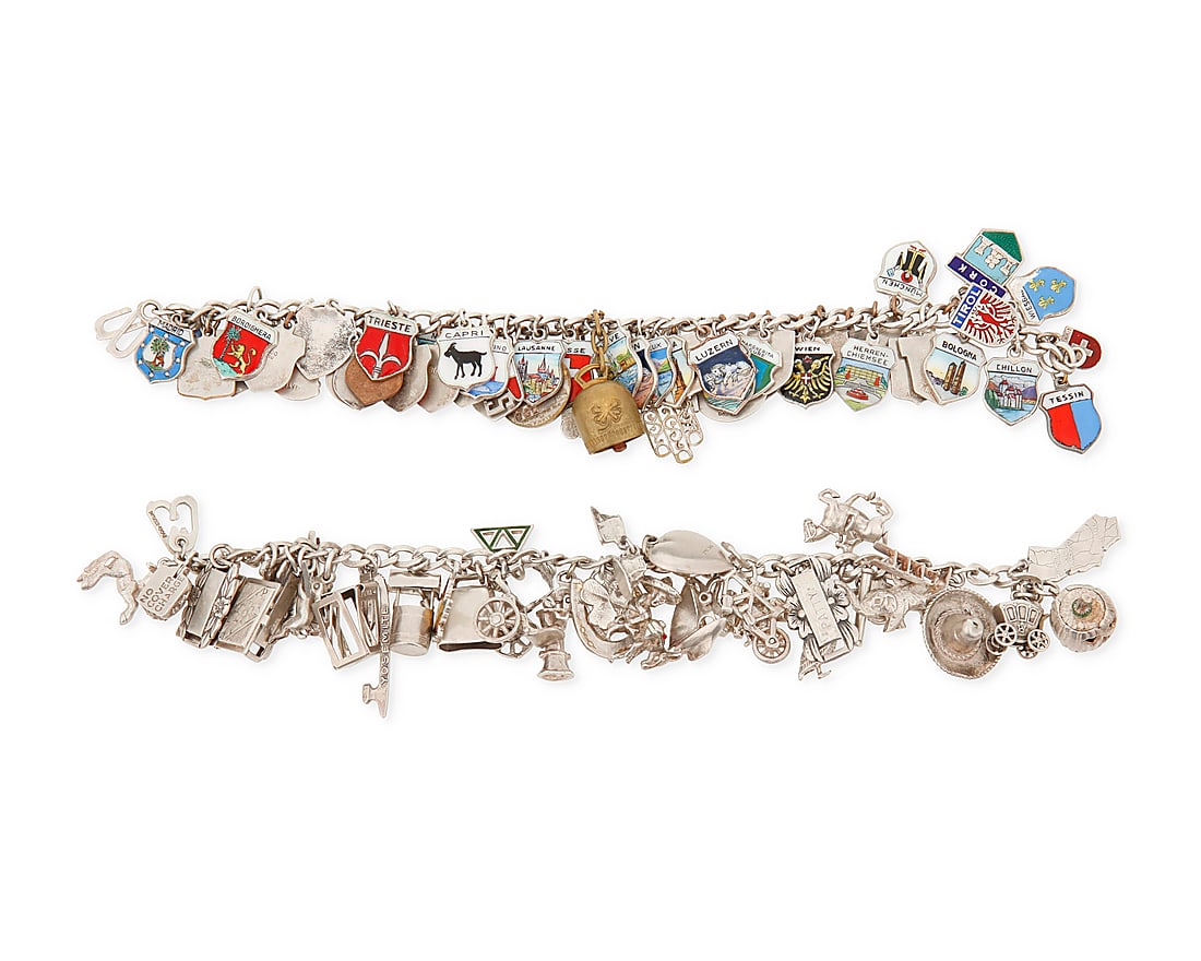 Two Sterling and Enamel Charm Bracelets (1 of 7)