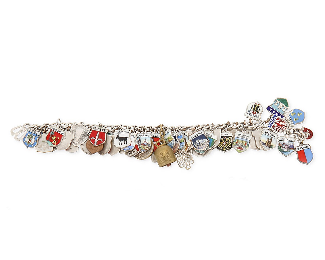 Two Sterling and Enamel Charm Bracelets - 2