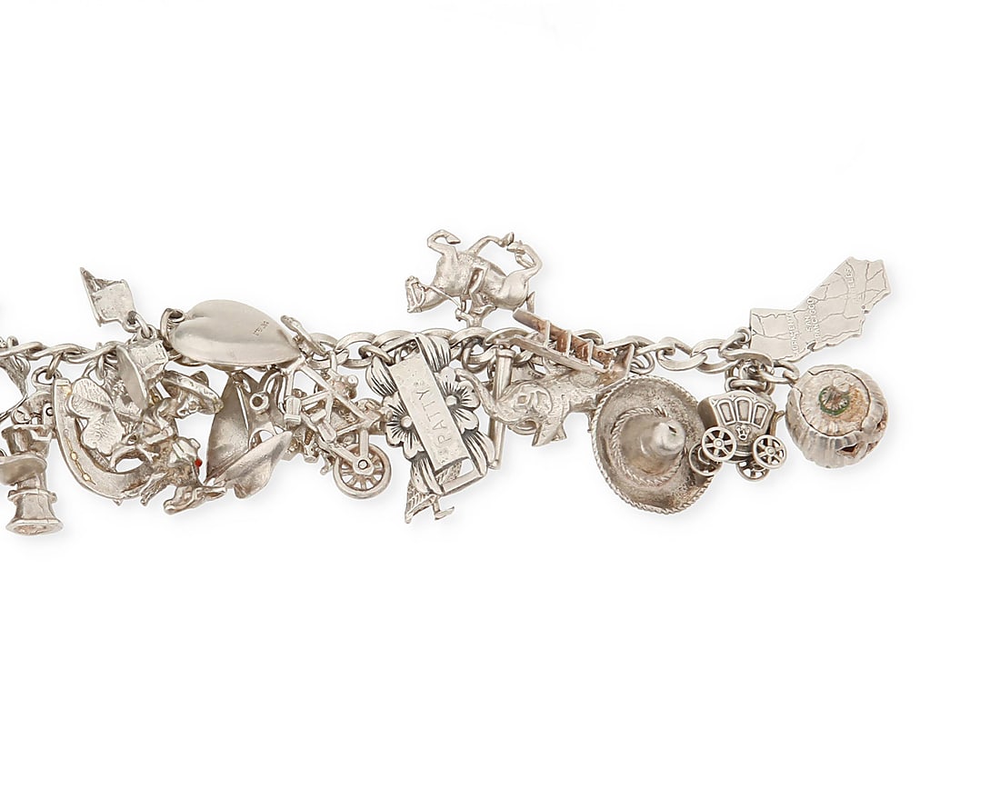 Two Sterling and Enamel Charm Bracelets - 7
