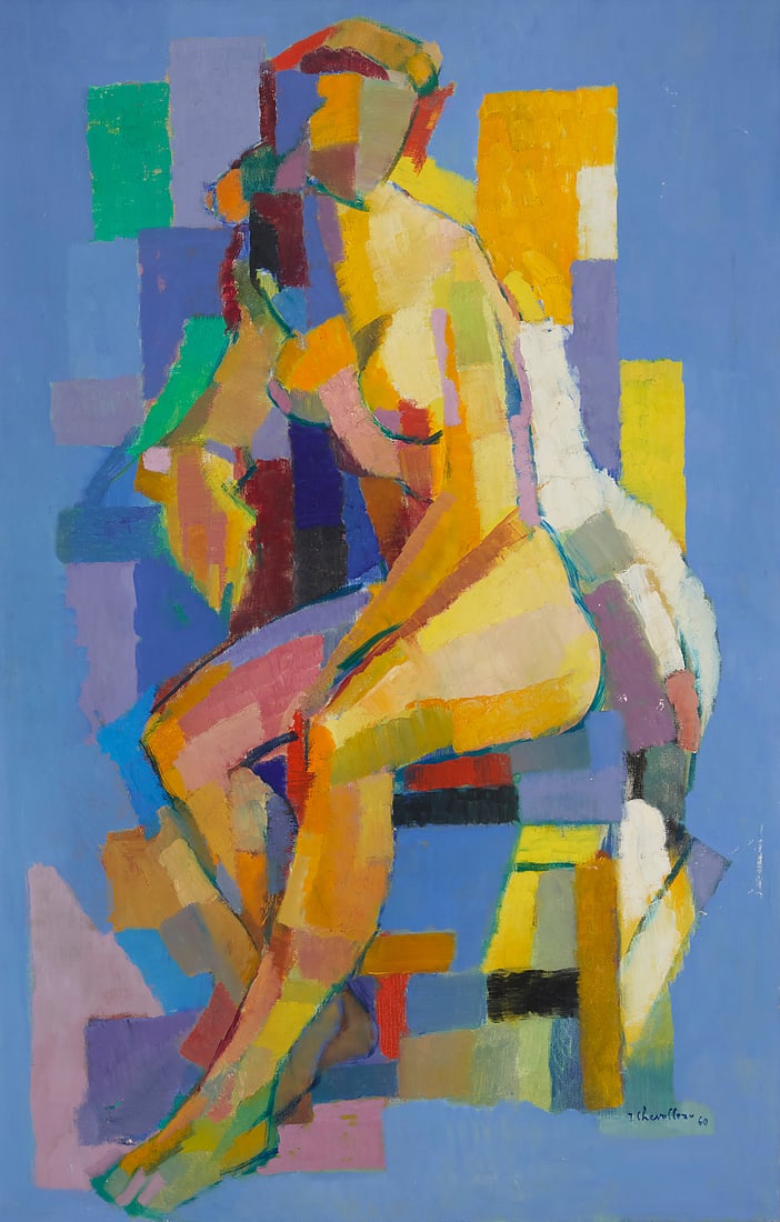 Jean Chevolleau (1924-1996), "Nu Assis" (No. 40), 1960: Jean Chevolleau (1924-1996) "Nu Assis" (No. 40), 1960 Oil on canvas Signed and dated lower right: J. Chevolleau / 60; titled and inscribed "No. 40" in pencil on the stretcher 39.5" H x 26" W Provenan