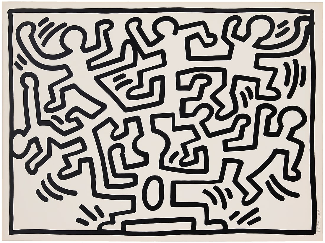 Keith Haring (1958-1990), One plate (first state), from the "Growing" set, 1988 (1 of 7)